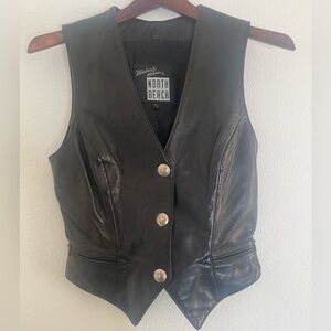Michael hoban north beach leather vest size 3/4